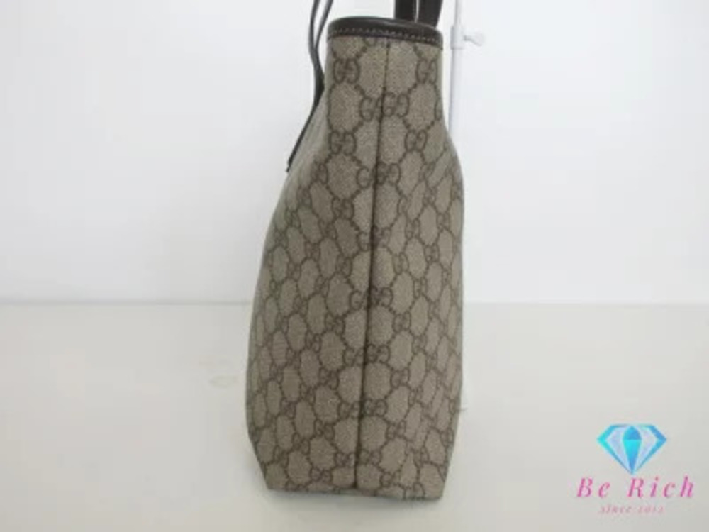 Gucci Bag Supreme Handbag Shoulder Leather GG Brown Plus Tote Beige Brown Tan